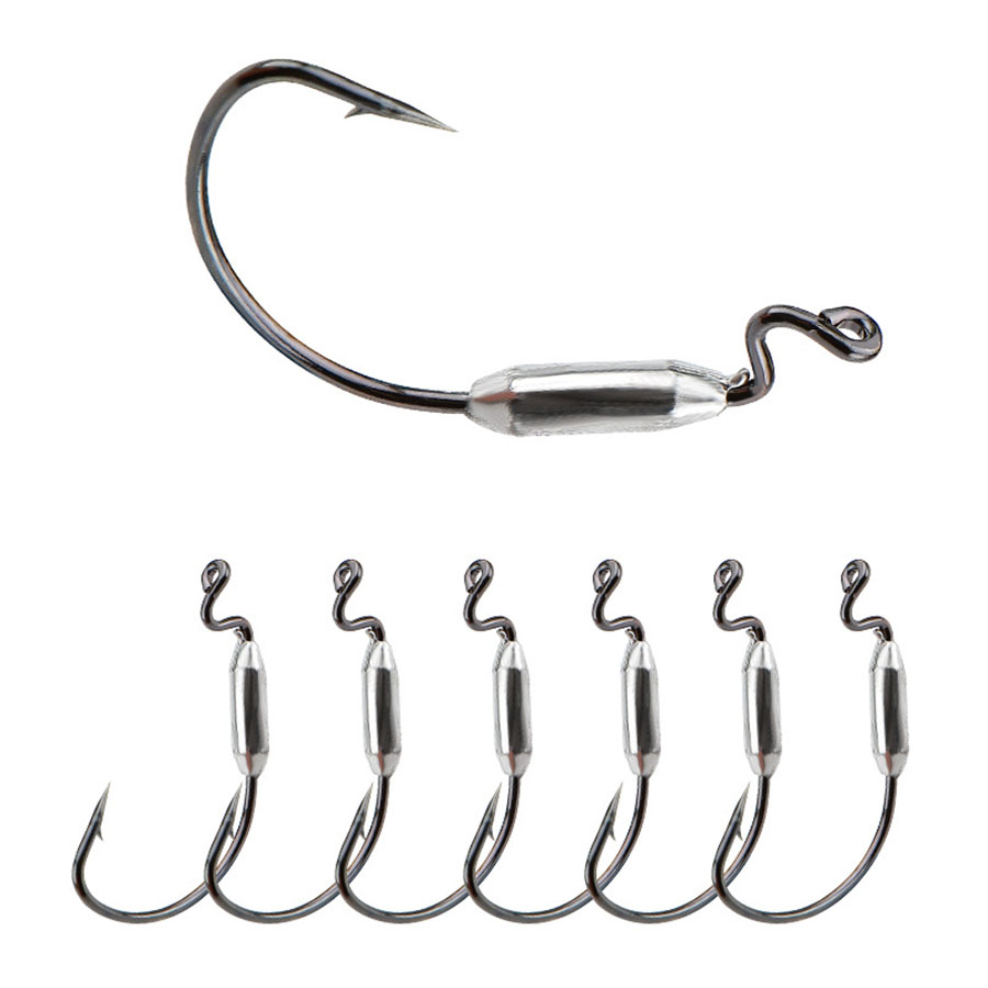 5pcs Soft Worm Lure 1/0# 2/0#  - огляд і ціна Fishing Hook Offset