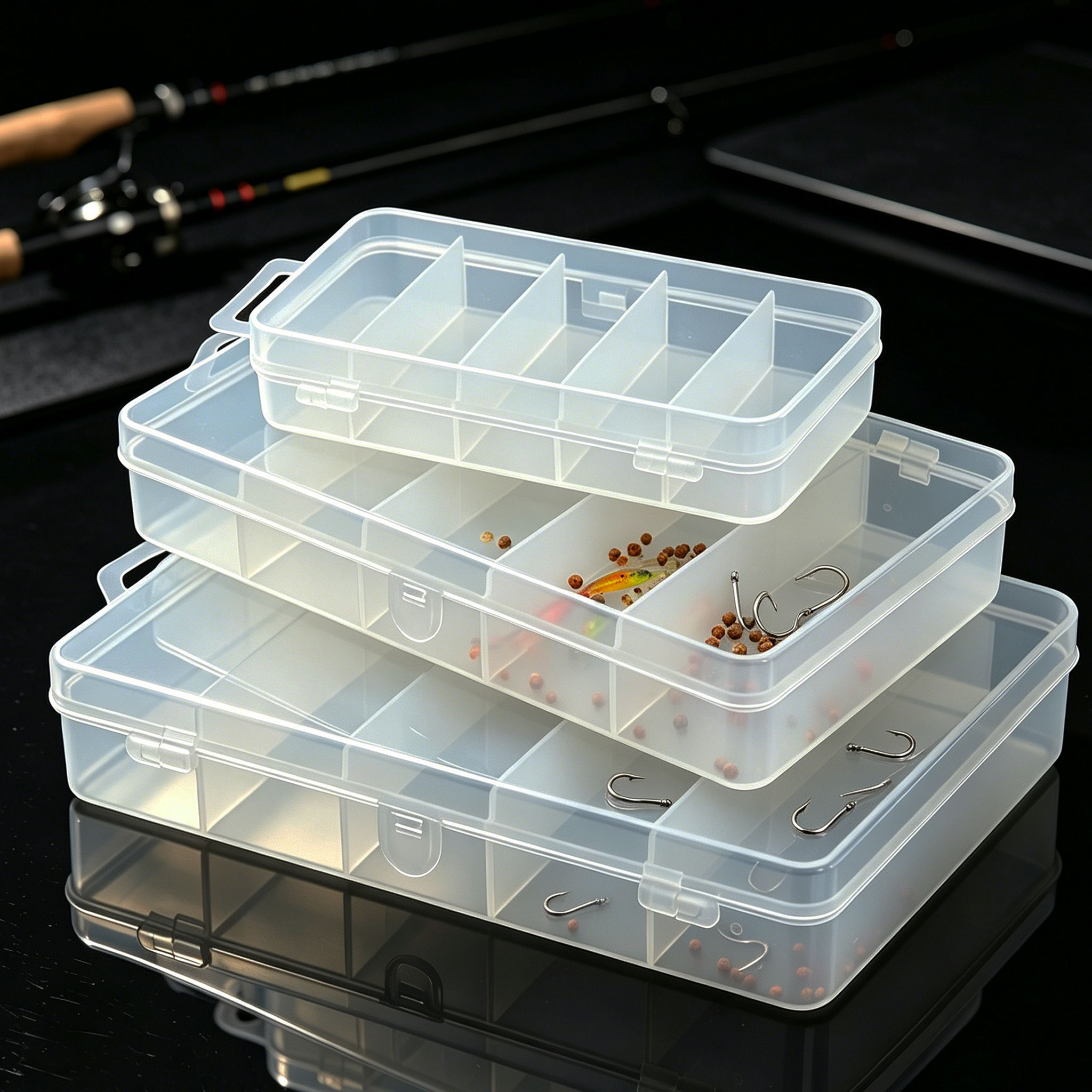 1/3pcs 3 Sizes of Plastic Fish - огляд і ціна Fishing Hook Size