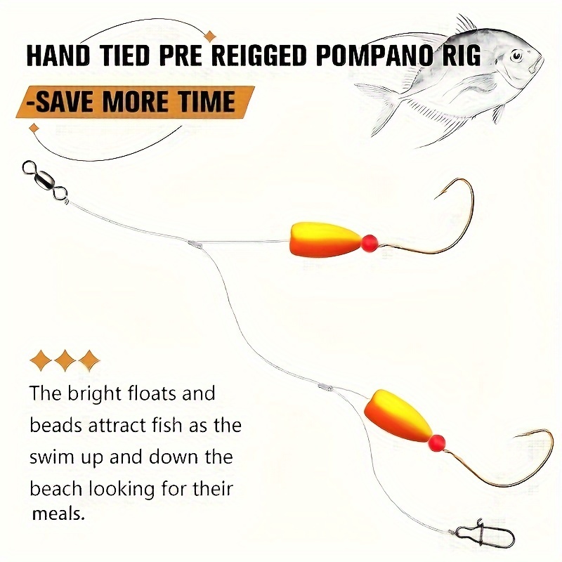 3pcs Pompano Rigs Surf Fishing - огляд і ціна Fishing Hook Circle