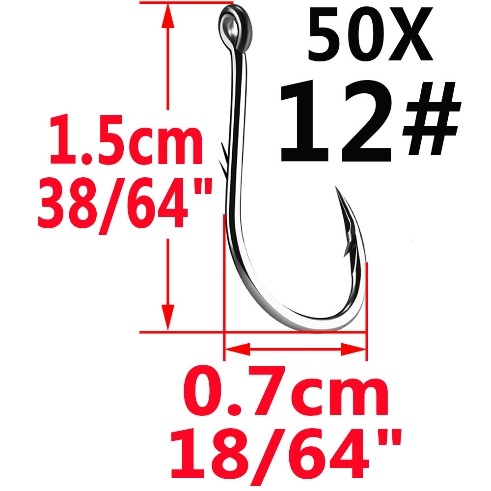 50pcs Iseama Circle Carp Eyed  - огляд і ціна Fishing Hook Circle