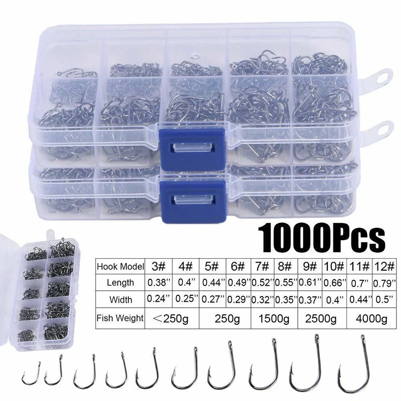 50-1600Pcs/BoxFishing Hooks Ca - огляд і ціна Fishing Hook Circle