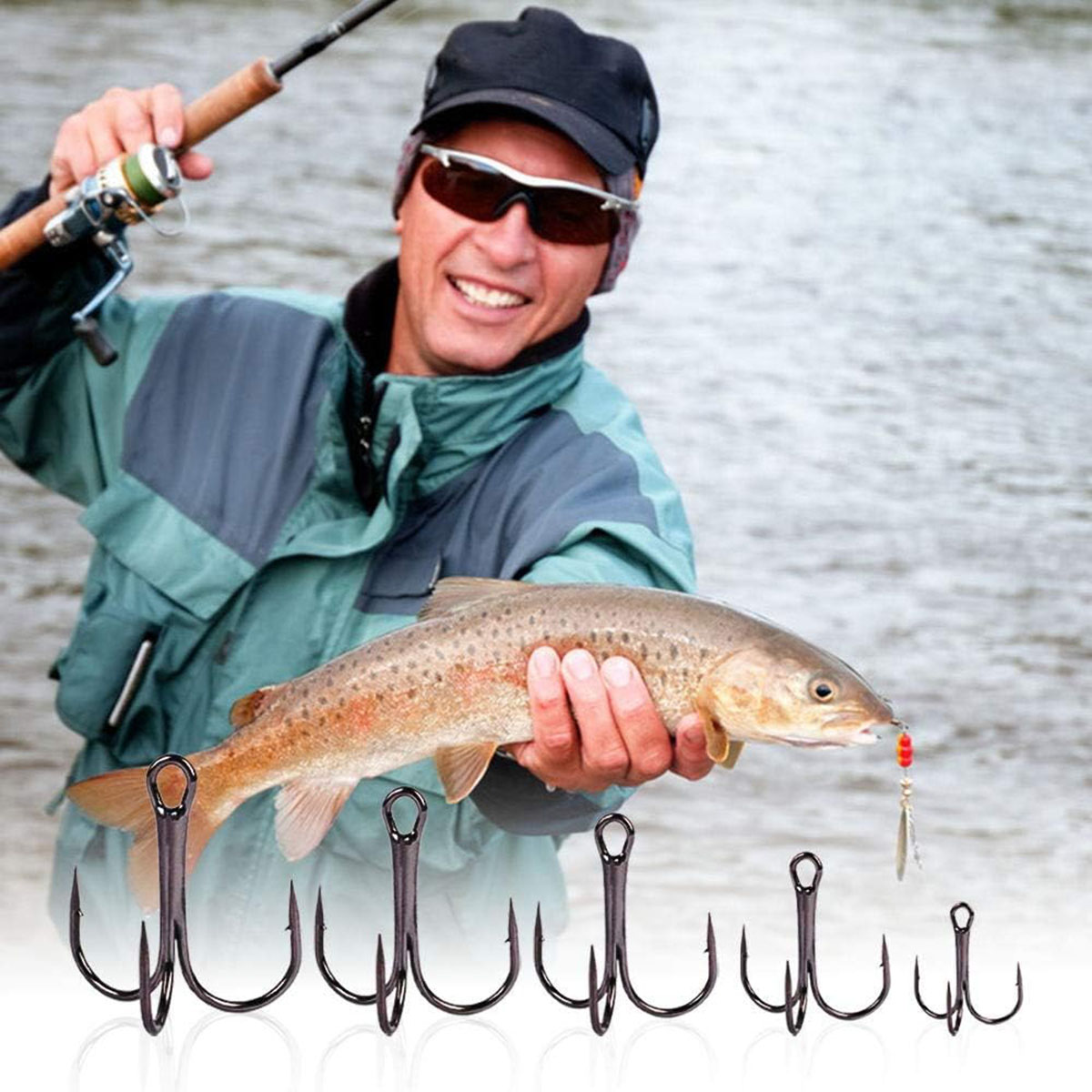 50/100pcs/box Fishing Treble H - огляд і ціна Fishing Hook Circle