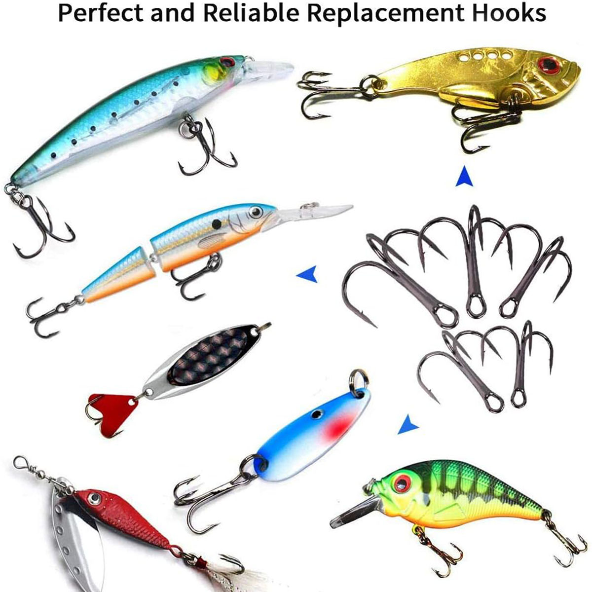 50/100pcs/box Fishing Treble H - огляд і ціна Fishing Hook Circle
