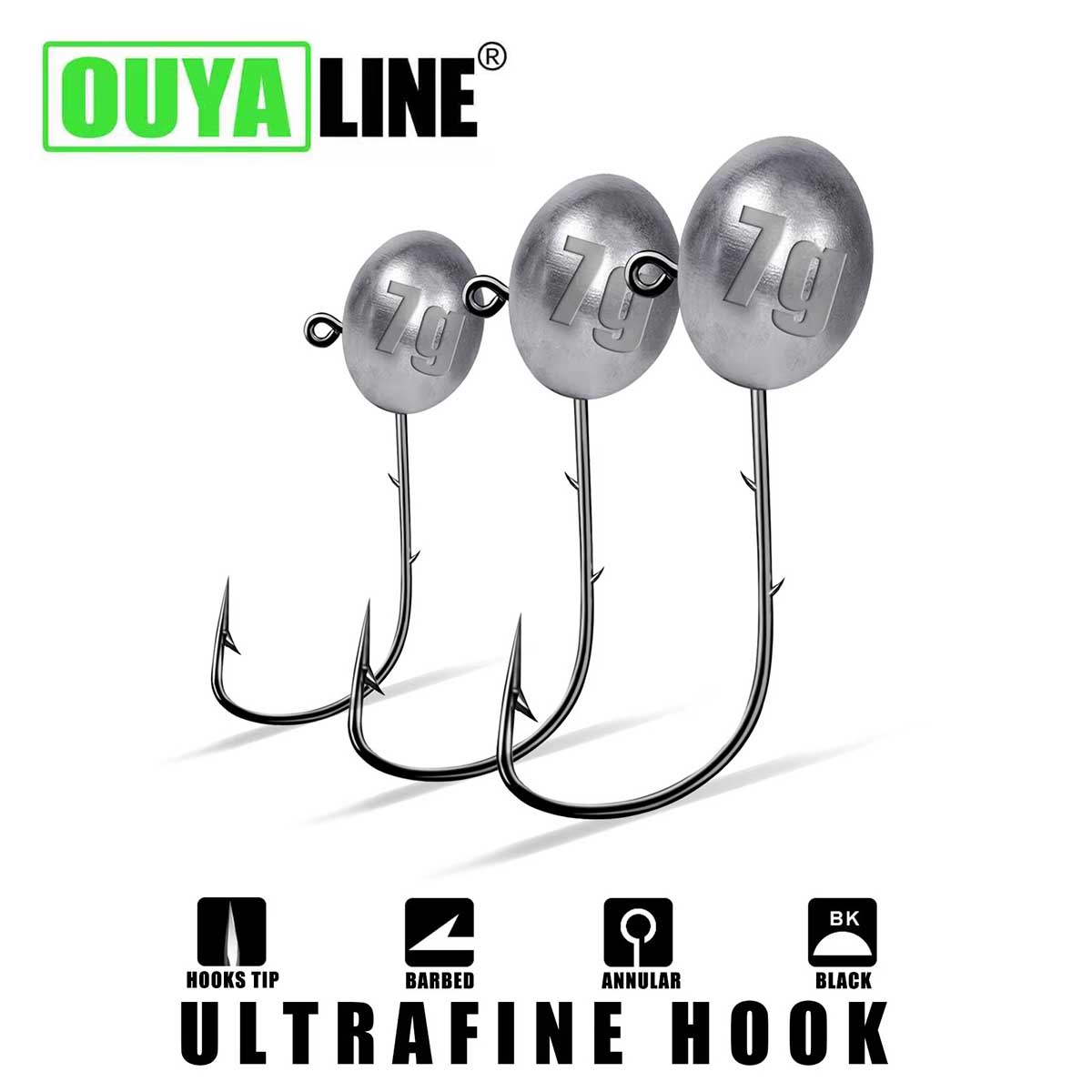 Jig Head Hook 1X Rockfish Ajin - огляд і ціна Fishing Hook Offset