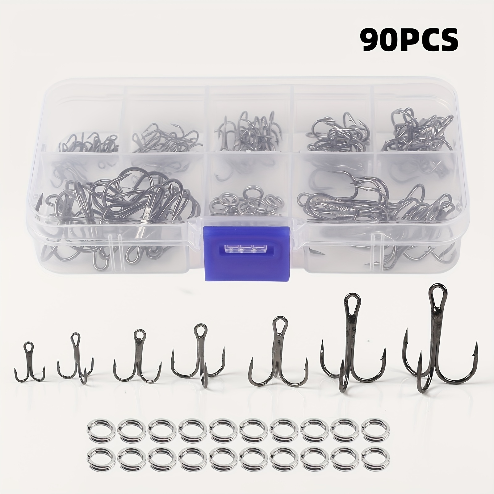 90pcs/set The lure triple-hook - огляд і ціна Fishing Hook Circle