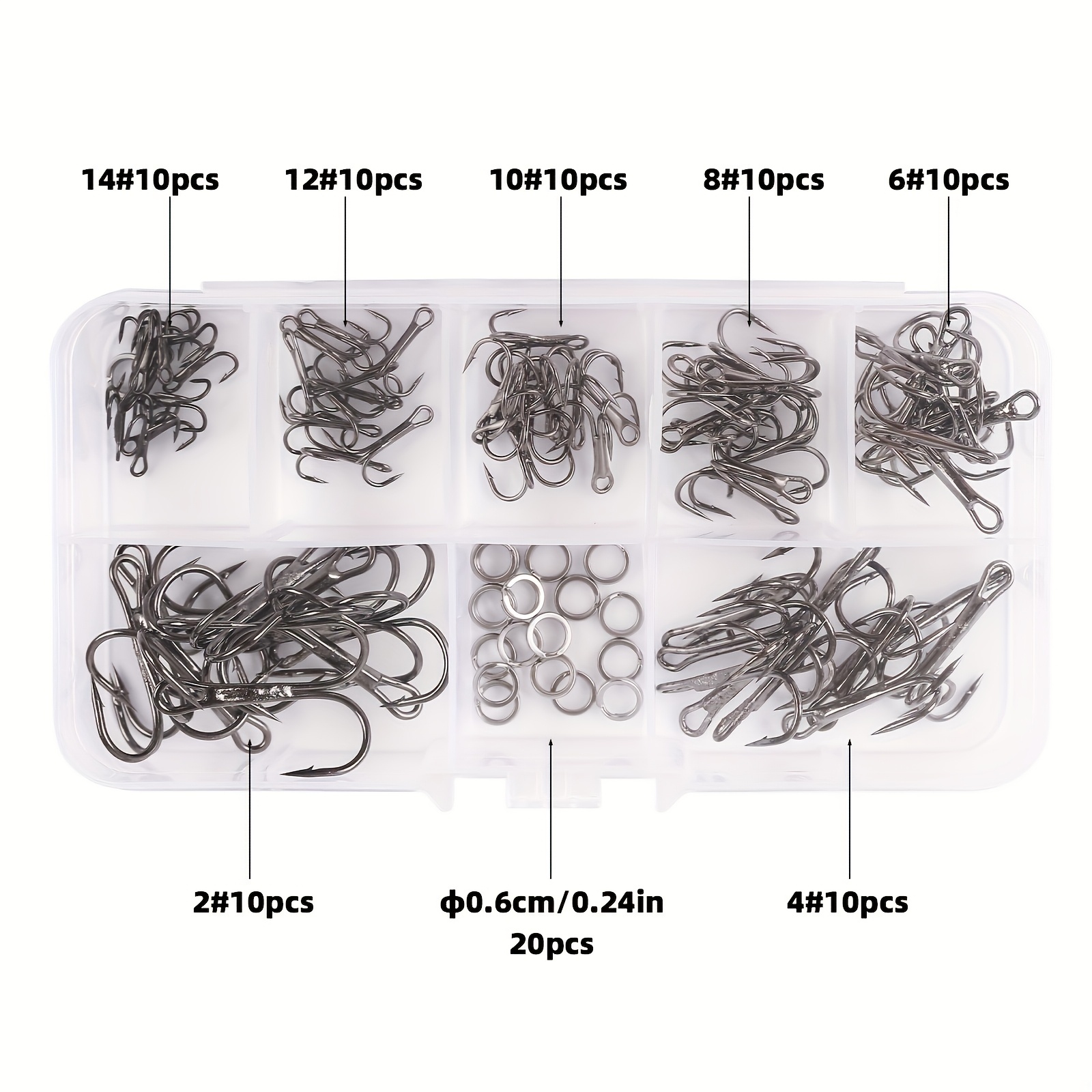 90pcs/set The lure triple-hook - огляд і ціна Fishing Hook Circle